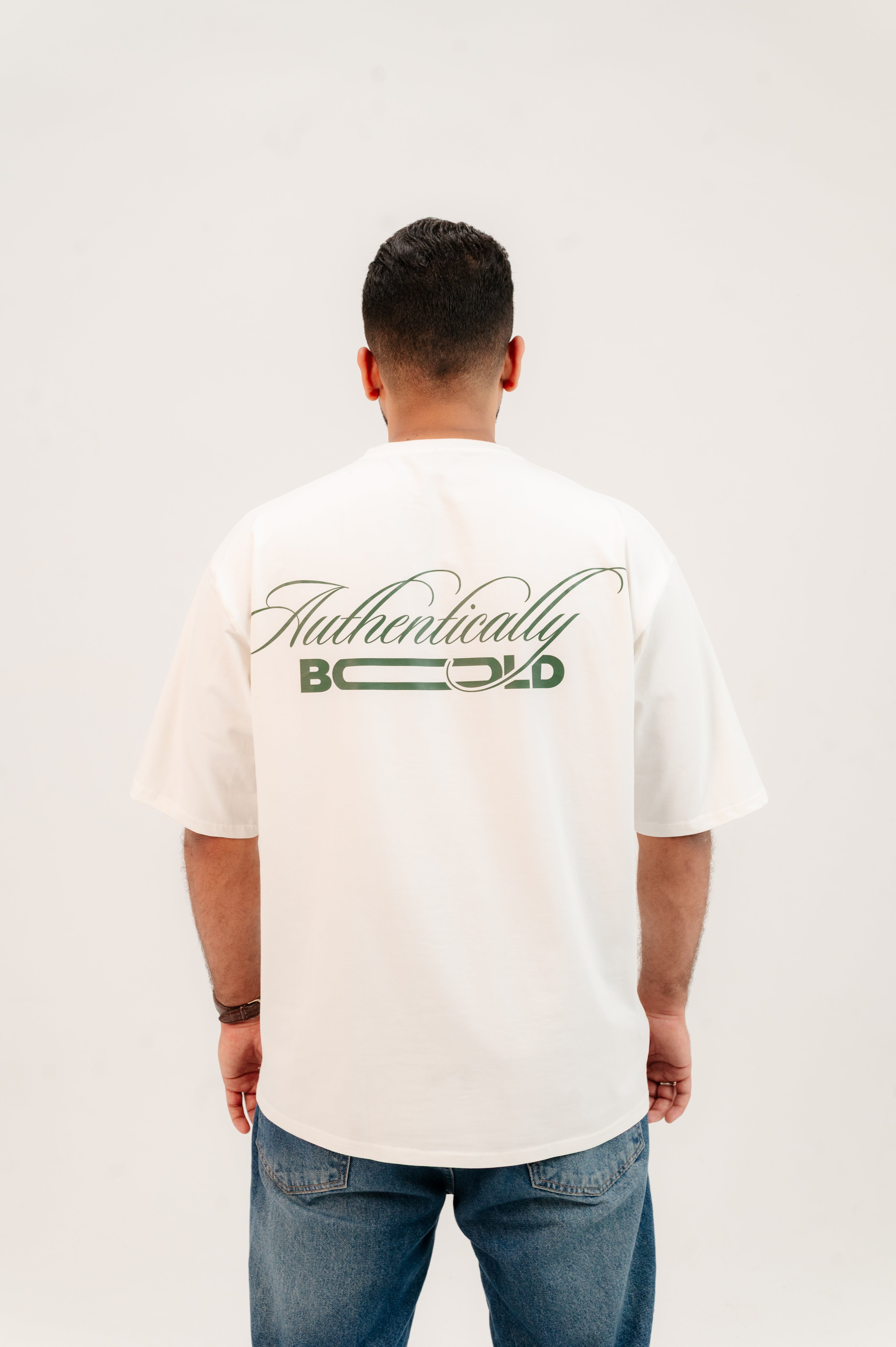 Oversized Off white/Olive T-shirt